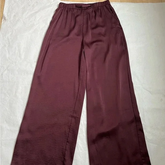 Guido Maria Kretschmer Satin Wide Legs High Waist Brown Pants Sz EU 40 US 10 NWT - Picture 4 of 10